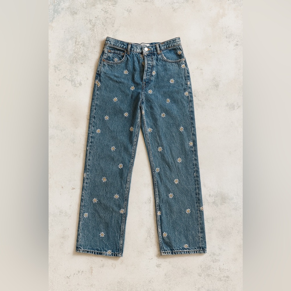 Reformation Jeans Daisy Flower Embroidered size 29